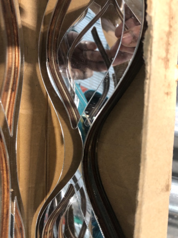 Photo 3 of 3 Pcs Acrylic Teardrop Mirror Wall Decor Decorative Mirror Narrow Wall Decor Boho Vintage Wall Decals Art for Apartment Home Living Room Bathroom Bedroom Hallway (Silver Edge)