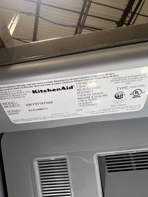 Photo 4 of KitchenAid 27-cu ft French Door Refrigerator with Ice Maker (Stainless Steel with Printshield Finish) ENERGY STAR
