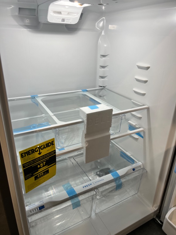 Photo 8 of Frigidaire Garage-Ready 18.3-cu ft Top-Freezer Refrigerator (Easycare Stainless Steel)
