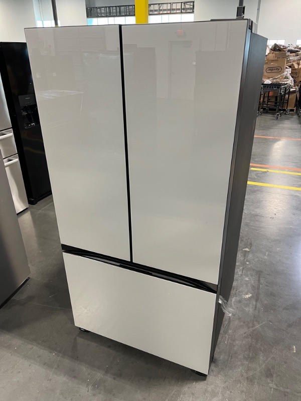 Photo 2 of Samsung Bespoke 30.1-cu ft Smart French Door Refrigerator with Dual Ice Maker and Door within Door (White Glass- All Panels) ENERGY STAR

