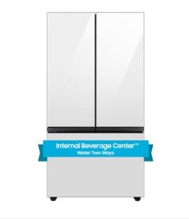 Photo 1 of Samsung Bespoke 30.1-cu ft Smart French Door Refrigerator with Dual Ice Maker and Door within Door (White Glass- All Panels) ENERGY STAR
