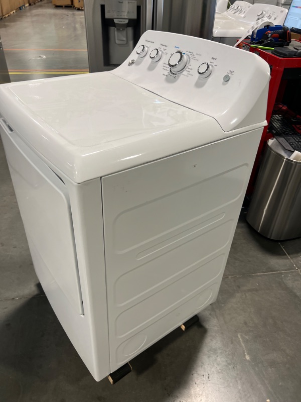 Photo 5 of GE 7.2-cu ft Reversible Side Swing Door Gas Dryer (White)
