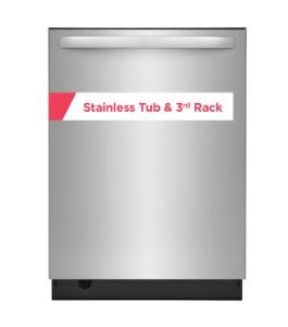 Photo 1 of Frigidaire Stainless Steel Tub Top Control 24-in Built-In Dishwasher With Third Rack (Fingerprint Resistant Stainless Steel) ENERGY STAR, 49-dBA
