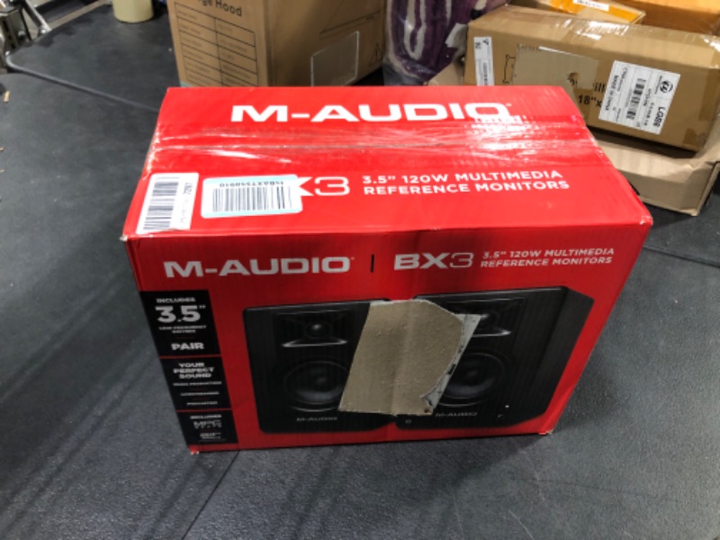 Photo 3 of M-Audio BX3 3.5" Studio Monitors, HD PC Speakers for Recording and Multimedia with Music Production Software, 120W, Pair Pair 3.5" Speakers No Bluetooth Monitors