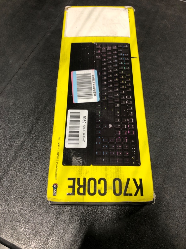 Photo 2 of CORSAIR K70 CORE RGB Mechanical Gaming Keyboard with Palmrest - Pre-lubricated Corsair MLX Red Linear Keyswitches - Sound Dampening - Media Control Dial - iCUE Compatible - QWERTY NA Layout - Black