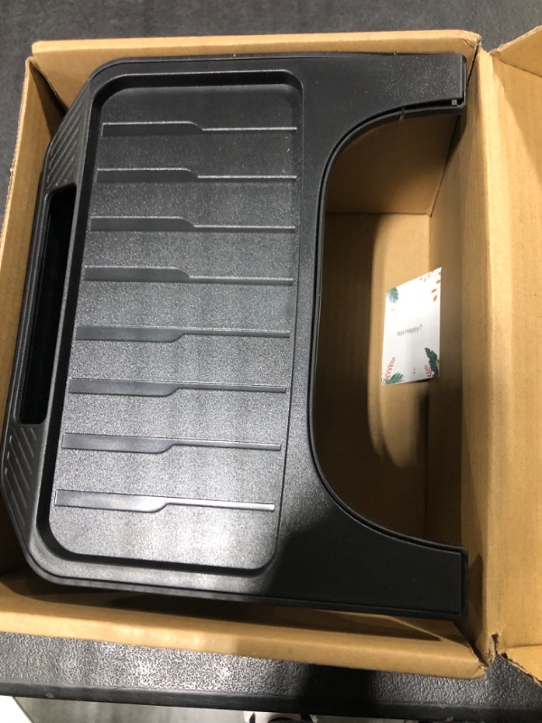 Photo 3 of KropBom Fit Tesla Model Y Storage Box Rear Middle Air Outlet Organizer with Lid, 2nd Row Center Console TPE Storage Bins Trash Can for Model Y Accessories 2023 2022 2021 2020 Rear Middle TPE Box