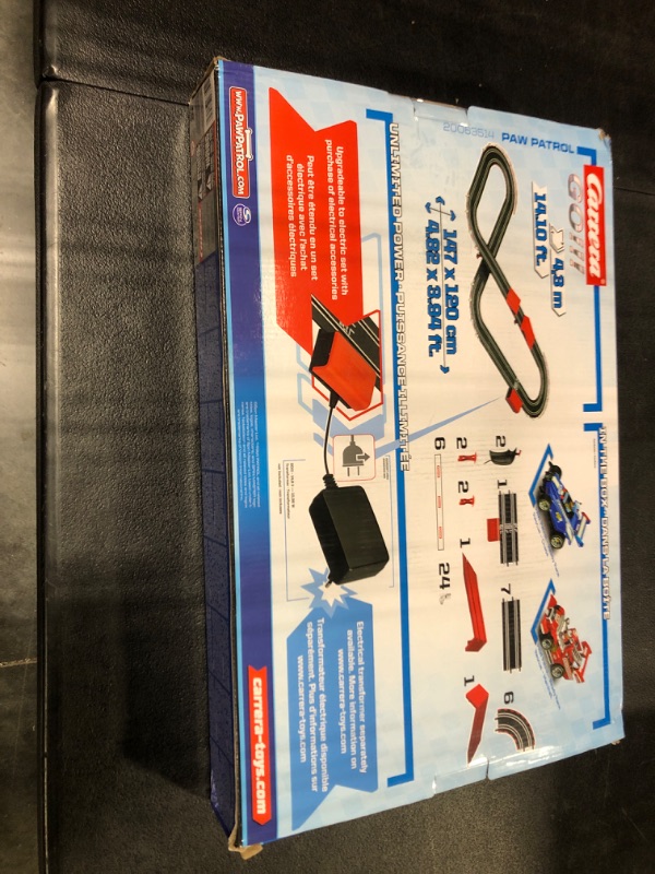 Photo 1 of Carrera GO!!! 63514 Official Licensed PAW Patrol Battery Operated 1:43 Scale Slot Car Racing Toy Track Set with Jump Ramp Featuring Chase and Marshall for Kids Ages 5 Years and Up (20063514)