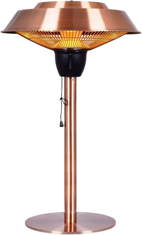 Photo 1 of 
Star Patio Electric Patio Heater, Outdoor Heater, 1500W Infrared Heater with Brush Copper Finished, Tip-Over Protection, Electric Tabletop Heater