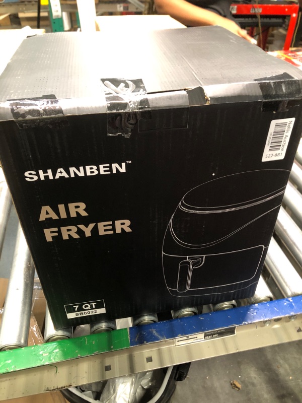 Photo 1 of SHANBEN 7 Quart Air Fryer Pro Max, 12-in-1 XL Large Airfryer oven Cooker with Cookbook, Large Family Size Electric Hot Air Fryer Oven with Customized Temp/Time LED Digital Touch Screen and Reminder, 1700 W, Black