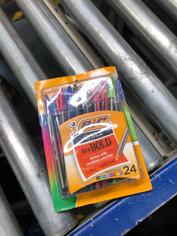 Photo 1 of BIC Cristal Xtra Bold Fashion Ballpoint Pen, Bold Point (1.6mm), Assorted Colors, 24-Count (MSBAPP241-A-AST) Assorted 24 Count (Pack of 1) Ballpoint Pen