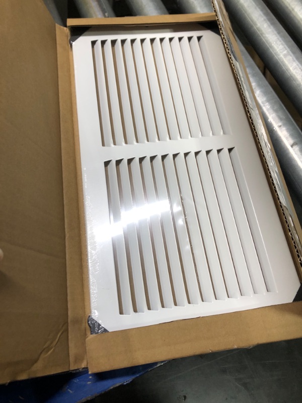 Photo 3 of Amazon Basics 1RA1406WH White 14” W X 6” H Return Air Grille Duct Cover for Ceiling and Wall 1 Pack 1 Count (Pack of 1)