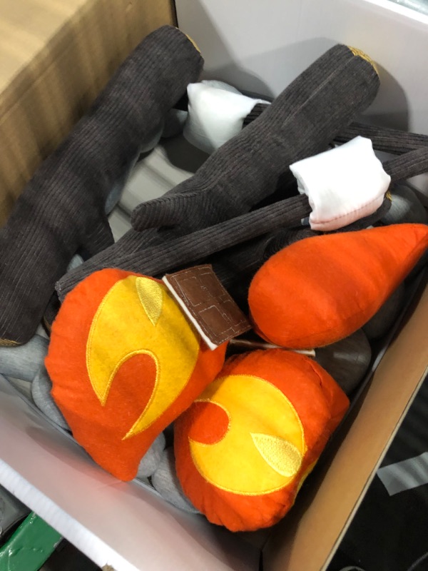 Photo 3 of PATHFINDER PANDAS Pretend Campfire Set for Kids with S'Mores Kit & Wood Log Pillow. Soft, Safe & Durable Toy Campfire for Pretend Play & Sensory Play. Plush Felt Kids Camping Set for Age 3+