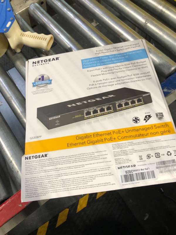 Photo 2 of NETGEAR 8-Port Gigabit Ethernet Plus Switch (GS308E) - Desktop or Wall Mount, Home Network Hub, Office Ethernet Splitter, Silent Operation, Black 8 Port with Enhanced Features