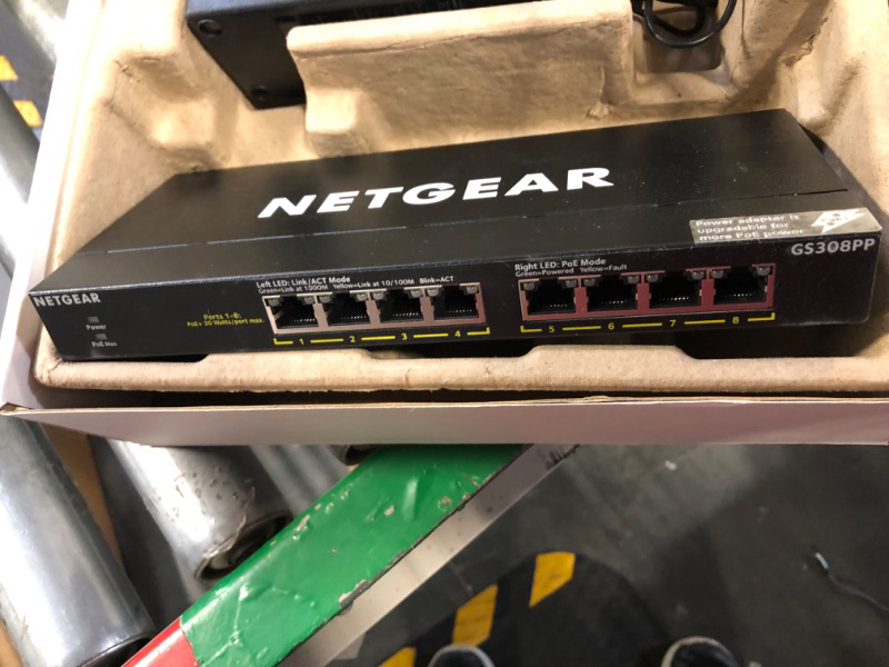 Photo 4 of NETGEAR 8-Port Gigabit Ethernet Plus Switch (GS308E) - Desktop or Wall Mount, Home Network Hub, Office Ethernet Splitter, Silent Operation, Black 8 Port with Enhanced Features