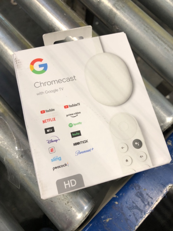 Photo 2 of Chromecast with Google TV (HD) - Streaming Stick Entertainment on Your TV with Voice Search - Watch Movies, Shows, and Live TV in 1080p HD - Snow