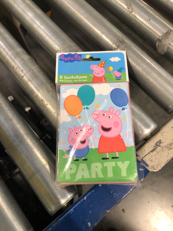 Photo 2 of Delightful Multicolor Peppa Pig Rectangular Paper Cards Invitations - 8 Count | Unique, Stylish & Eye-Catching Design - Perfect for Kids' Parties