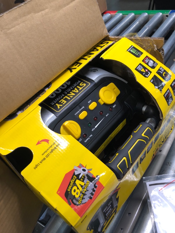 Photo 2 of STANLEY J5C09 Portable Power Station Jump Starter: 1000 Peak/500 Instant Amps- 120 PSI Air Compressor- USB Port- Battery Clamps 1,000 Peak Amps