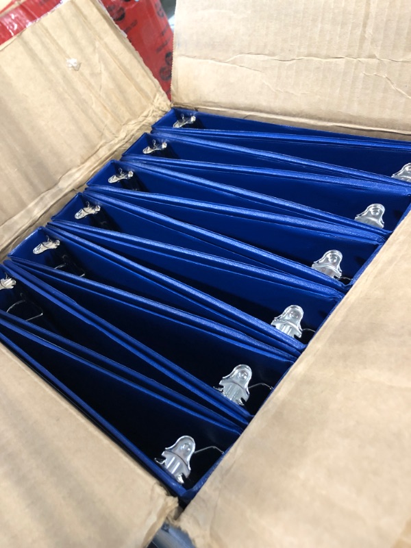 Photo 1 of Samsill Durable 1 Inch Binder, Made in the USA, D Ring Binder, Customizable Clear View Cover, Blue, 12 Pack, Each holds 225 Pages 1 Inch Blue 12 Pack