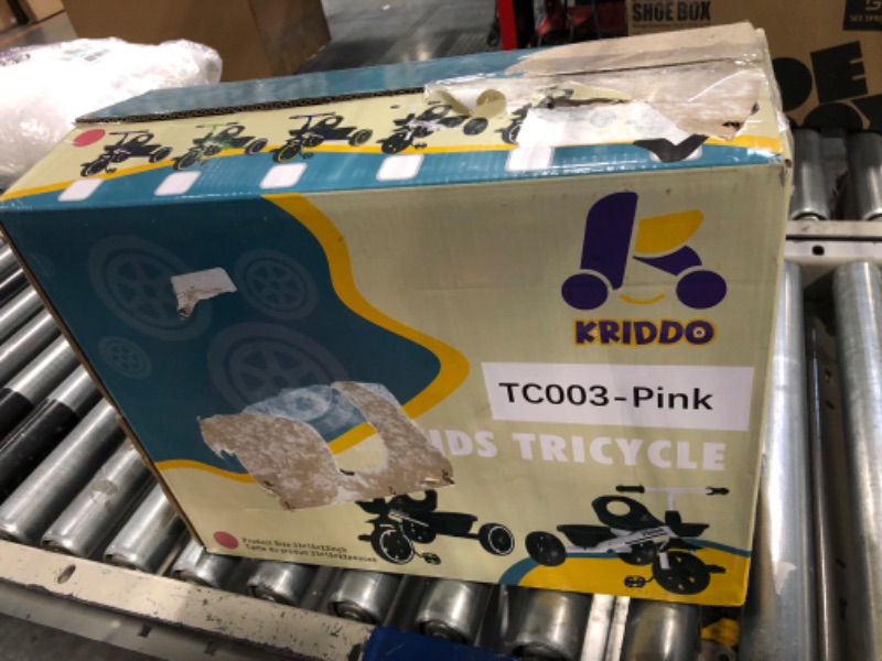 Photo 1 of KRIDDO Kids Tricycles Age 24 Month to 4 Years, Toddler Kids Trike for 2.5 to 5 Year Old, Gift Toddler Tricycles for 2-4 Year Olds, Trikes for Toddlers, Pink