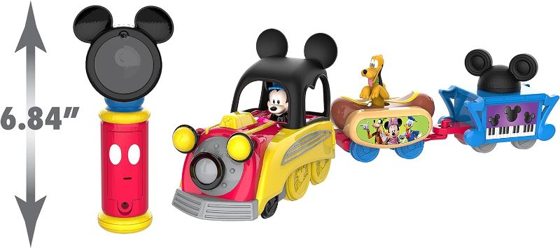 Photo 1 of Disney Junior Mickey Mouse Funhouse Light the Way Train, Musical Toy Train Set with Controller, Preschool, Officially Licensed Kids Toys for Ages 3 Up, Amazon Exclusive
