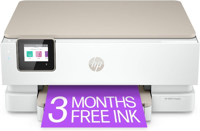 Photo 1 of HP ENVY Inspire 7255e Wireless Color Inkjet Printer, Print, scan, copy, Easy setup, Mobile printing, Best for home, Instant Ink with HP+, White
