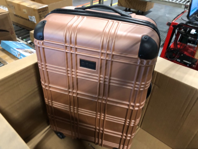 Photo 3 of Ben Sherman Nottingham Lightweight Hardside 4-Wheel Spinner Travel Luggage, Rose Gold, 20-Inch Carry On
