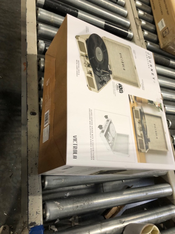 Photo 1 of Victrola Journey+ Signature Turntable Record Player - 33-1/3, 45 & 78 RPM Suitcase Vinyl Record Player, Bluetooth Connectivity & Built-in Speakers, Stereo RCA Output, Linen Finish, Cream