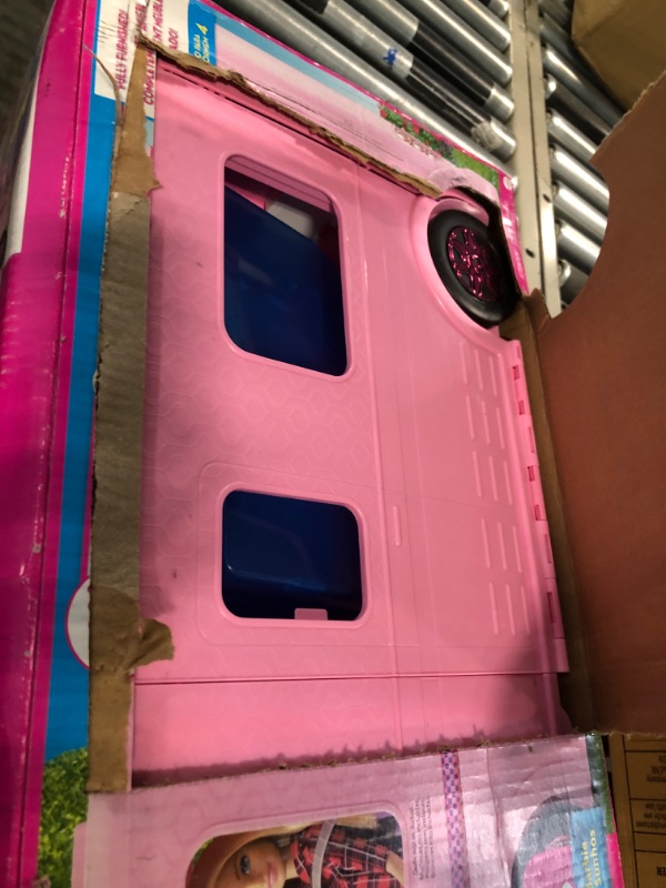 Photo 3 of Barbie Camper Playset With Barbie Accessories, Pool And Furniture, Rolling Vehicle With Campsite Transformation??? [Amazon Exclusive]