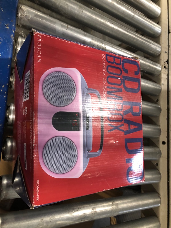 Photo 1 of PROSCAN SRCD243 Portable CD Player with AM/FM Radio, Boombox (Pink)