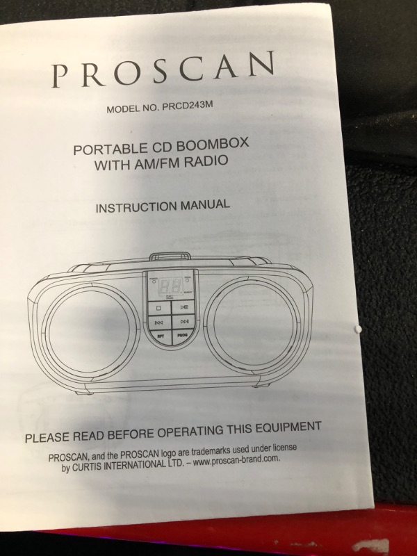 Photo 1 of PROSCAN SRCD243 Portable CD Player with AM/FM Radio, Boombox (Pink)
