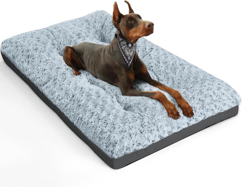 Photo 1 of 
POCBLUE Deluxe Washable Dog Bed for Large Dogs Dog Crate Mat 36 Inch Comfy Fluffy Kennel Pad Anti-Slip for Dogs Up to 70 lbs, 36" x 23", Grey
