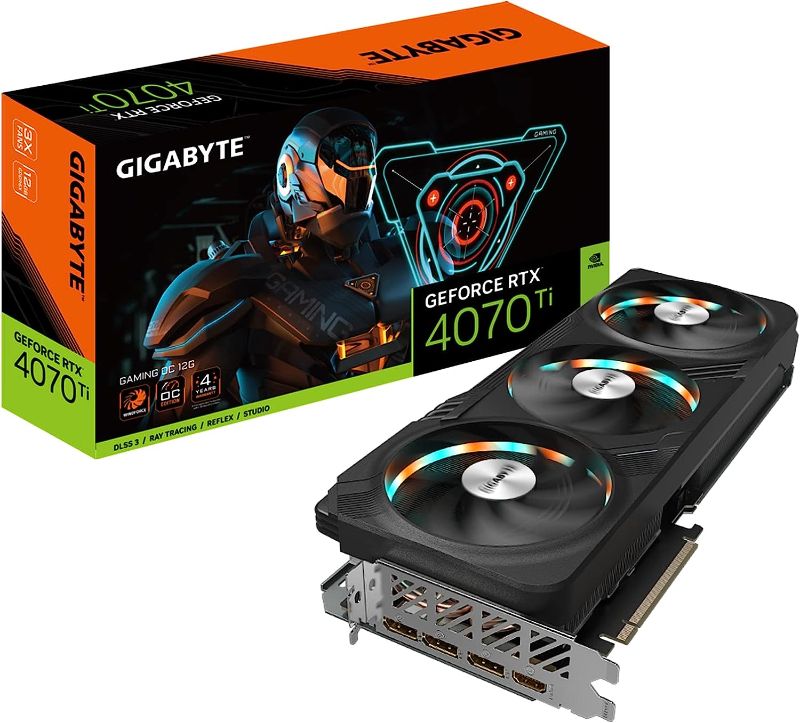 Photo 1 of GIGABYTE GeForce RTX 4070 Ti Gaming OC 12G Graphics Card, 3X WINDFORCE Fans, 12GB 192-bit GDDR6X, GV-N407TGAMING OC-12GD Video Card
