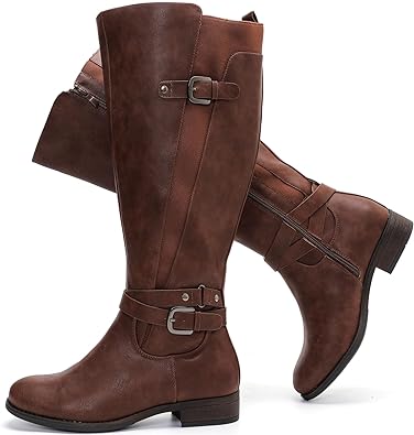 Photo 1 of Luoika Women's Extra Wide Calf Knee High Boots, Wide Width Winter Tall Boots.