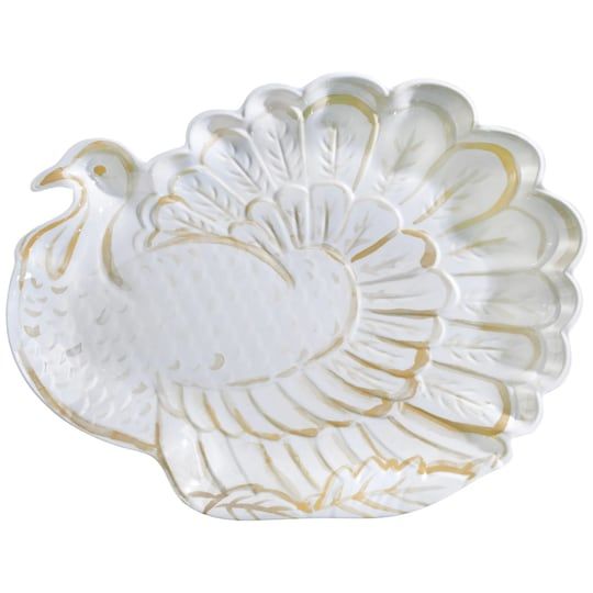 Photo 1 of Amscan Thanksgiving Melamine Turkey-Shaped Serving Platter, 14-3/4" X 19-1/4", White