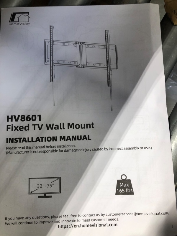 Photo 3 of HOME VISION Fixed TV Wall Mount, Low Profile TV Mount for Most 32-75 inch TVs and TV Mount Screws