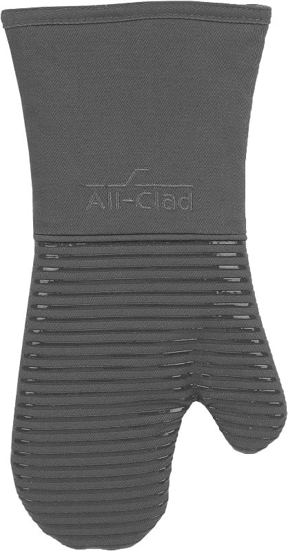 Photo 1 of All Clad Silicone Oven Mitt, 1 Pack, Pewter
