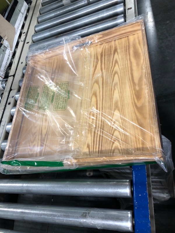 Photo 1 of Hanobe Square Large Ottoman Tray: Extra Large Serving Tray with Handles Rustic Wood Decorative Coffee Table Trays Farmhouse Home Decor for Living Room Kitchen Counter 20" x 20" Square 20" Burnt Wood