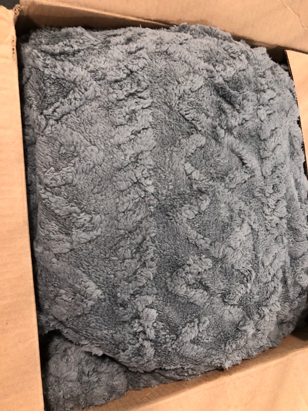 Photo 2 of Aganear Fleece Blanket Queen Size - Washed Plush Fuzzy Cozy Soft Lightweight Blanket for Couch, Sofa, Bed, Office, Breathable and Skin-Friendly Blanket for All Season Accessories(108"x90", Gray) Gray KING(108×90in)