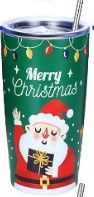 Photo 1 of Ziliny 1 Pcs 20oz Christmas Tumbler with Lid and Straw Stainless Steel Christmas Skinny Tumbler Insulated Double Wall Water Bottle Cups Travel Mug Christmas Gifts for Women Men Friends Coworkers