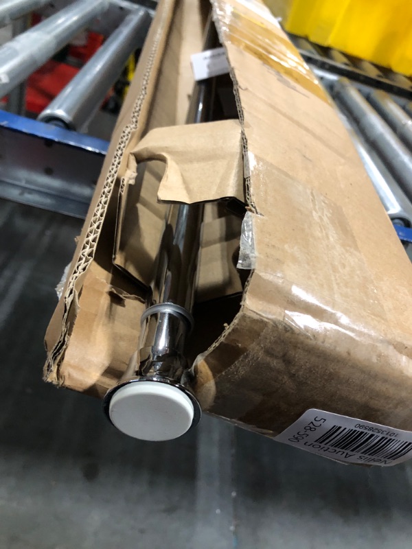 Photo 1 of Amazon Basics Tension Curtain Rod, Adjustable 54-90" Width - Chrome, Classic Finial Chrome 54-90" Classic