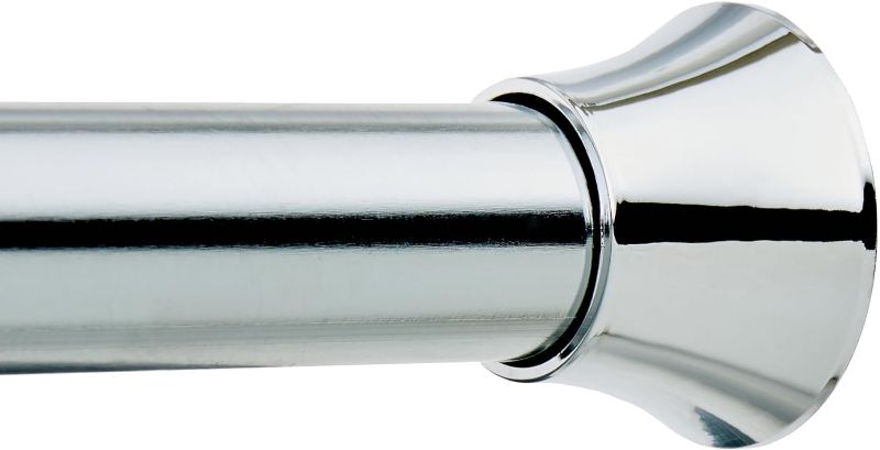 Photo 1 of Amazon Basics Tension Curtain Rod, Adjustable 54-90" Width - Chrome, Classic Finial Chrome 54-90" Classic
