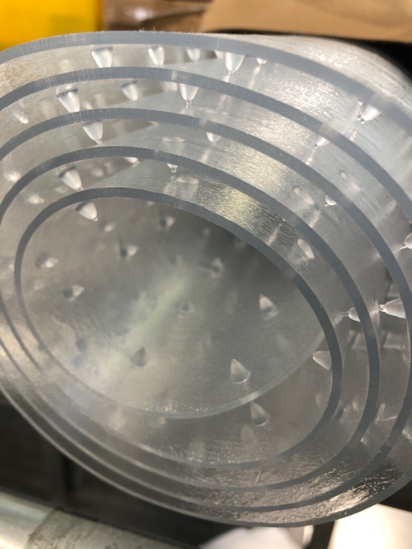 Photo 1 of Resilia - Clear Vinyl Plastic Floor Runner/Protector for Deep Pile Carpet - Non-Skid Decorative Pattern