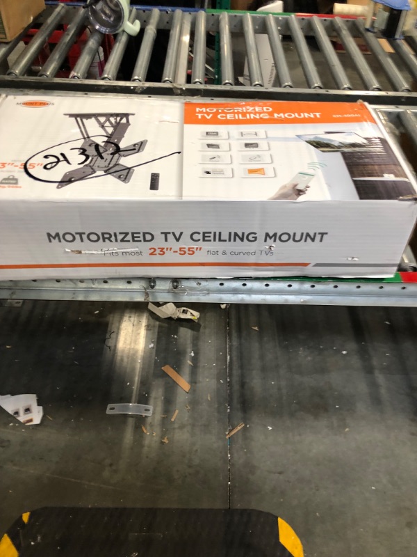 Photo 2 of Mount Plus CM-400AI Motorized Flip Down TV Roof Ceiling Mount | Fits Large TV 23 to 55 Inches | Max VESA Compatible 400x400 | Control by Mobile Phone App, Remote Control | Pitched Roof 32 to 55 TV