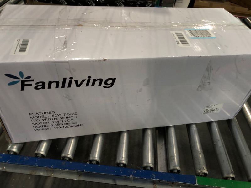 Photo 1 of Fanliving 48 Inch High CFM Quiet DC Motor Ceiling Fan with Lights Remote Control, Indoor Modern Ceiling Fan for Kitchen Living Room, 3 Blade Gold and White Bedroom Ceiling Fan White Gold