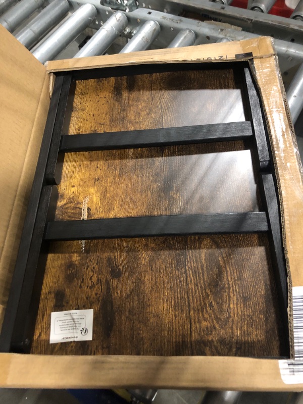 Photo 1 of SONGMICS Bed Tray Table with Bamboo Folding Legs, Sofa Breakfast Tray, Serving Tray with Groove for Phone Tablet, Rustic Dark Brown ULLD111B01 16.5 x 11.8 x 8.7 in