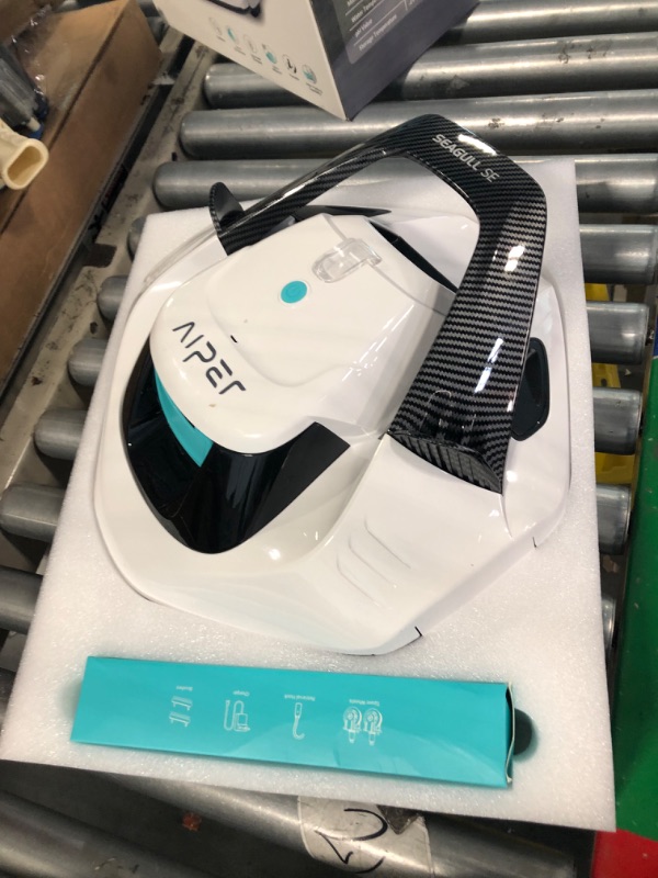 Photo 3 of AIPER Seagull SE Cordless Robotic Pool Cleaner, Pool Vacuum Lasts 90 Mins, LED Indicator, Self-Parking, Ideal for Above/In-Ground Pools up to 33 Feet - White