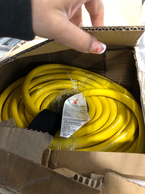 Photo 2 of 100FT 30 Amp Generator Extension Cord 4 Prong, NEMA L14-30P/L14-30R 10 Gauge STW 125/250V Twist Lock Generator Cord Heavy Duty, Yellow ETL Listed PlugSaf
