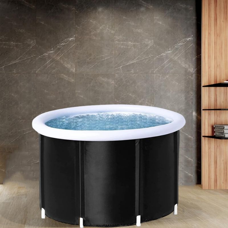 Photo 1 of  Inflatable Ice Bath Foldable Bathtub Plastic Bath Tub Portable Soaking Tub Inflatable Spa Tub Bathing Tub for Adult Bathroom Foldable Tub Adult Size 