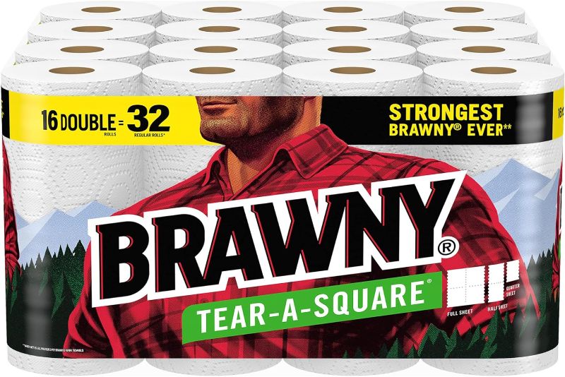 Photo 1 of Brawny® Tear-A-Square® Paper Towels, 16 Double Rolls = 32 Regular Rolls