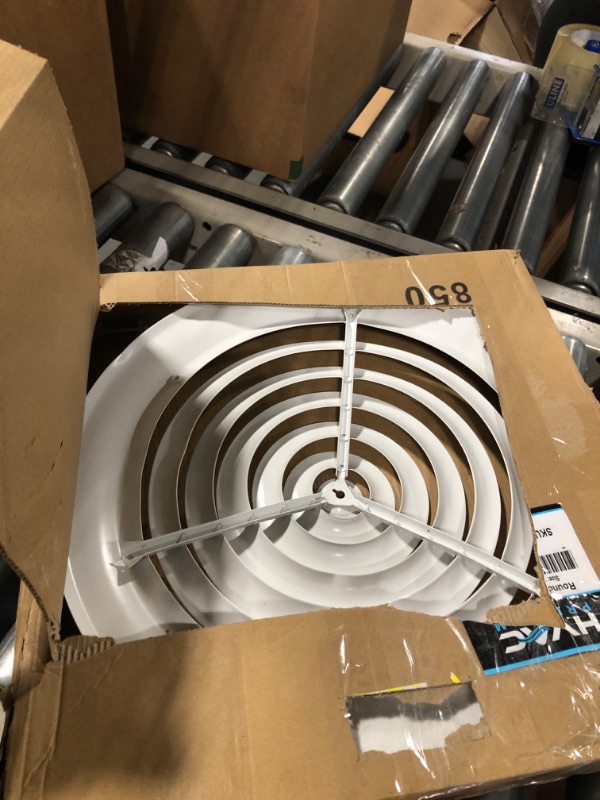 Photo 3 of 12" Round Ceiling Diffuser - Easy Air Flow - HVAC Vent Duct Cover [White] - [Outer Dimensions: 15.75"]